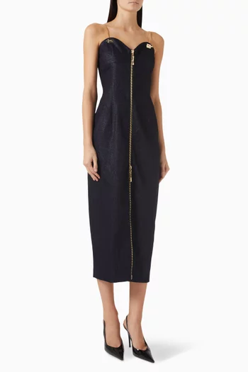 Flavia Zip Dress in Denim