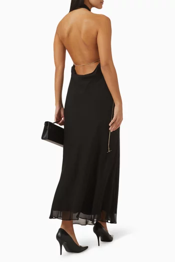 Cassia Open-back Dress in Silk Chiffon