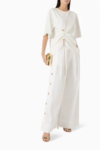 Ophelia Wide-leg Pants in Cotton Poplin