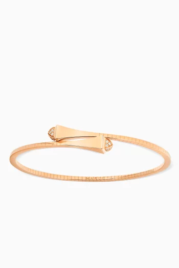 Cleo Diamond Slim Slip-on Bangle in 18kt Rose Gold