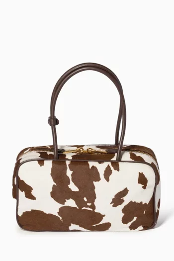 حقيبة بو جلد بنقشة جلد البقر