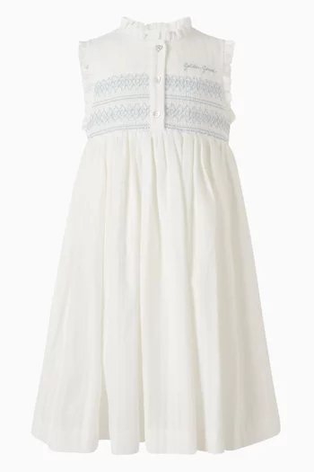 Prianna Smocking Dress in Cotton