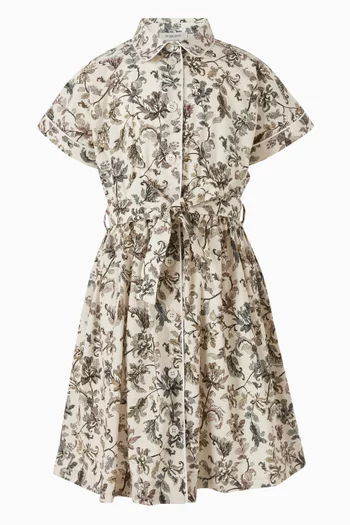 Onice Floral Shirt Dress in Cotton
