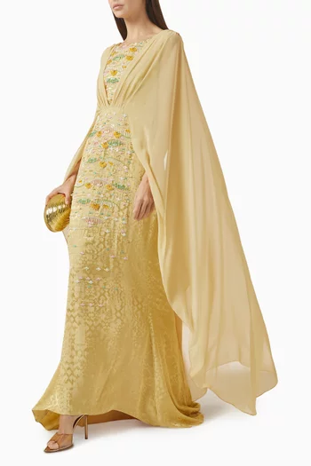 فستان بكاب غير متماثل كريب