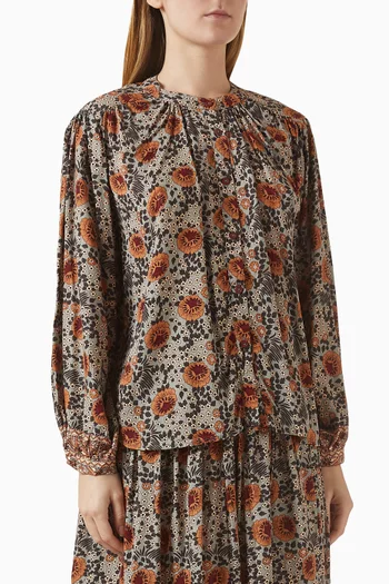 قميص تولان مزين بنقشة