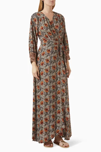 Kate Printed Maxi Dress in Rayon
