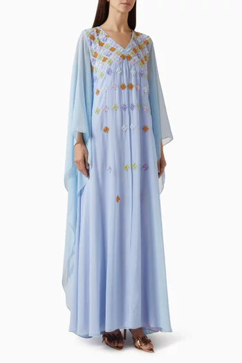 فستان بكاب وتطريزات شيفون