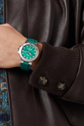 GW AQUIS NY HARBOR II LTD2000 STL GRN/DL 300 RUB/ST 43.5MM R:Turquoise/Aqua:No Size|219214770