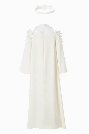 3D Floral-applique A-line Kaftan