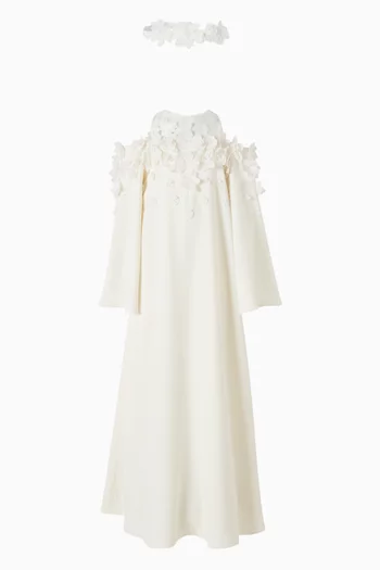 3D Floral-applique A-line Kaftan