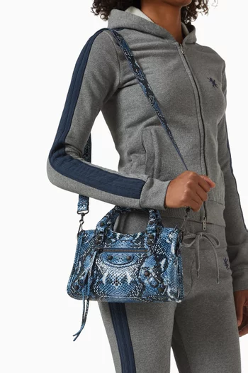 Mini Le City Bag in Python-embossed Leather