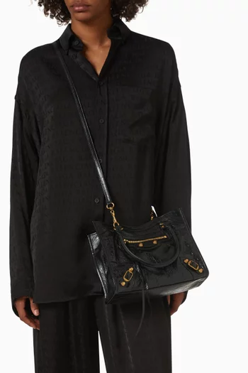 Mini Le City Tote Bag in Arena Lambskin