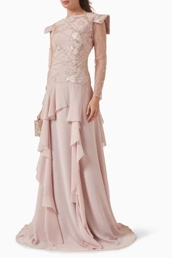 Embellished Frill Dress