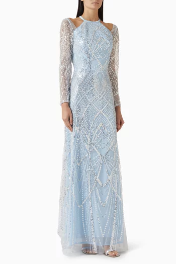 Sequin-embellished Dress in Tulle