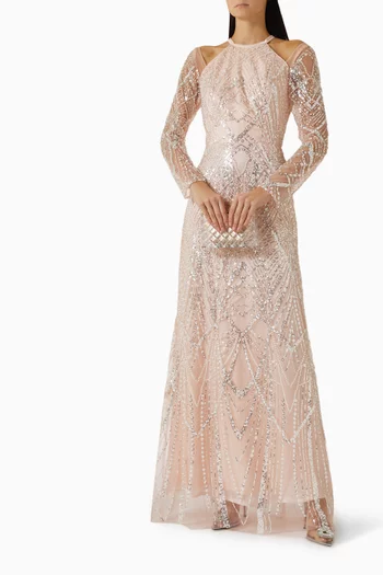 Sequin-embellished Dress in Tulle