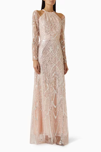 Sequin-embellished Dress in Tulle