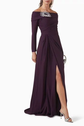 Embellished Off-shoulder Dress