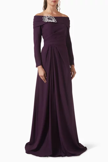 Embellished Off-shoulder Dress