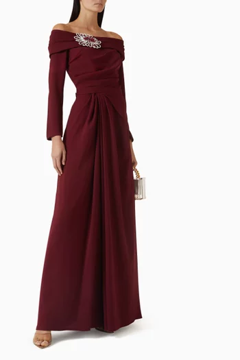 Embellished Off-shoulder Dress