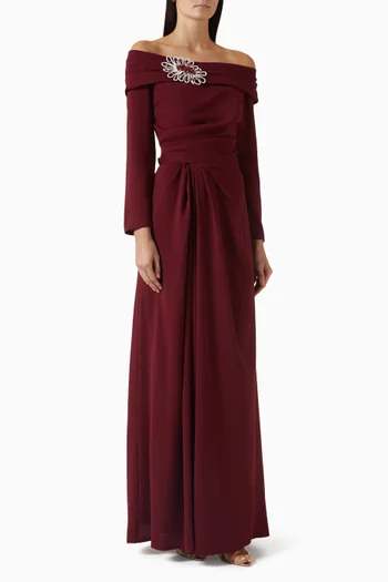 Embellished Off-shoulder Dress