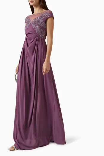 Embroidered Dress in Chiffon