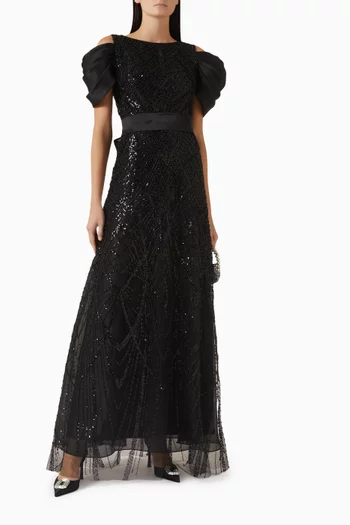 Bead-embellished Gown in Tulle