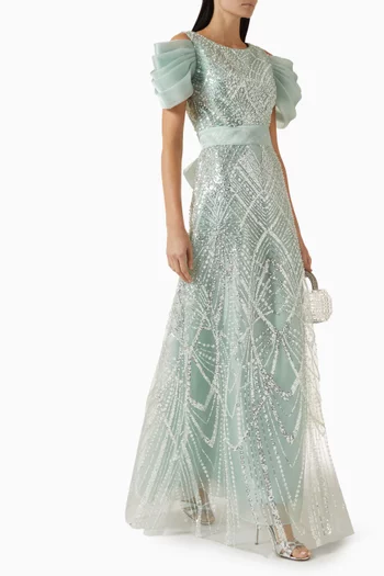 Bead-embellished Gown in Tulle