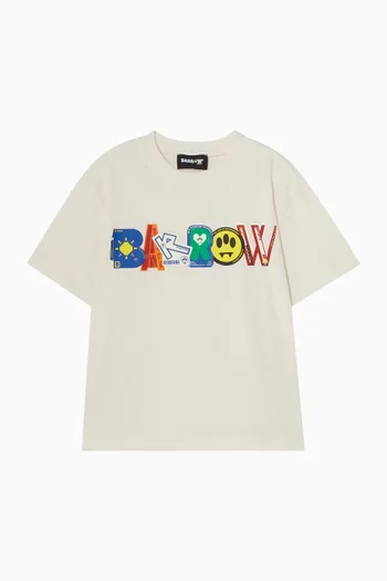 Emoji-print T-shirt in Cotton