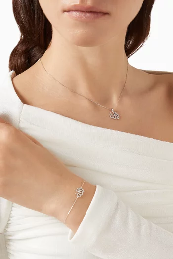 Allah Charm Pendant Necklace in 18kt White Gold