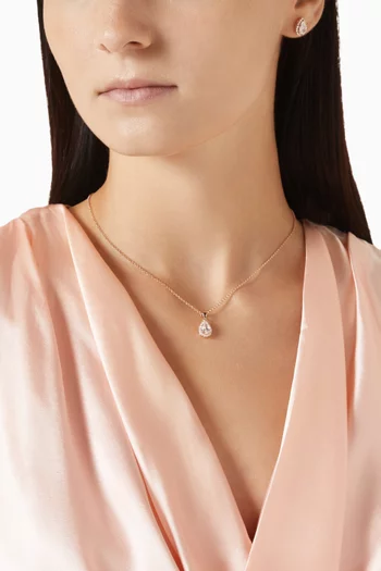 Zia Drop Pendant Necklace & Stud Earrings in 18kt Rose Gold-plated Silver
