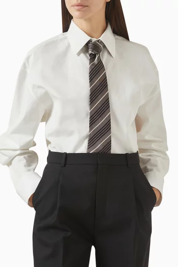 Striped Wide Tie in Silk