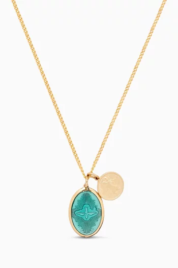 قلادة بدلاية يمامة صغيرة وطلاء بالذهب