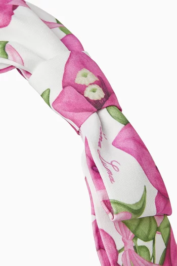 طوق رأس بعقدة ونقشة زهور