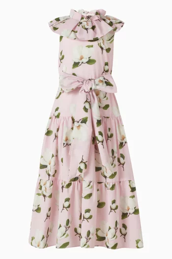 فستان طويل بنقشة زهور