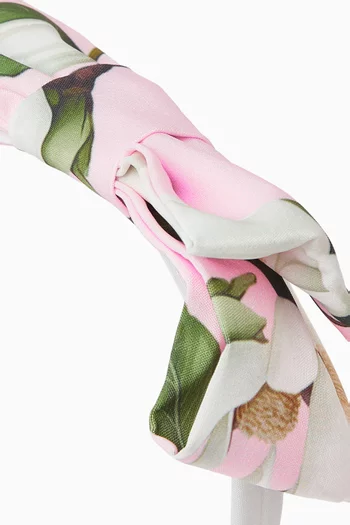 طوق رأس بعقدة ونقشة زهور