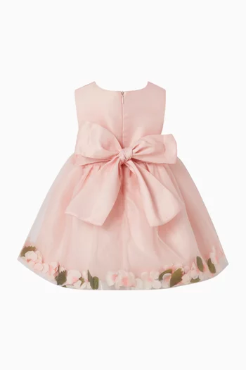 Sleeveless Floral Appliqué Dress