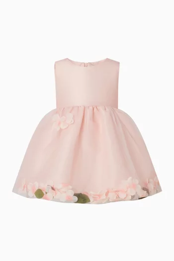 Sleeveless Floral Appliqué Dress