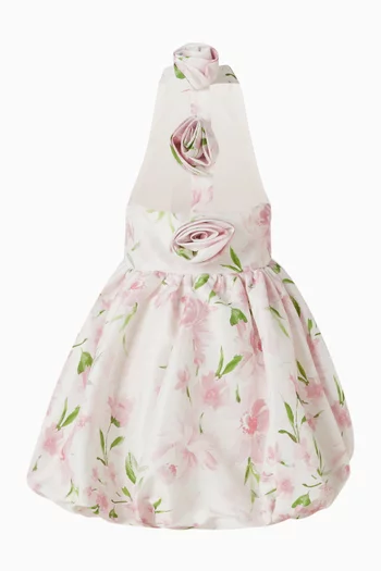 فستان بزهور ورباط حول الرقبة