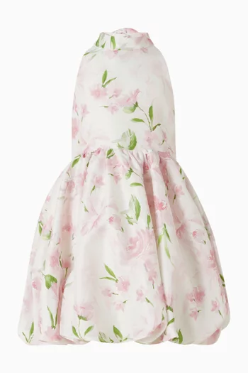 فستان بزهور ورباط حول الرقبة