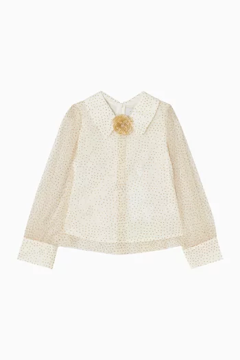 بلوزة بنقشة منقطة