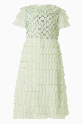 Tiered Pleated Maxi Dress