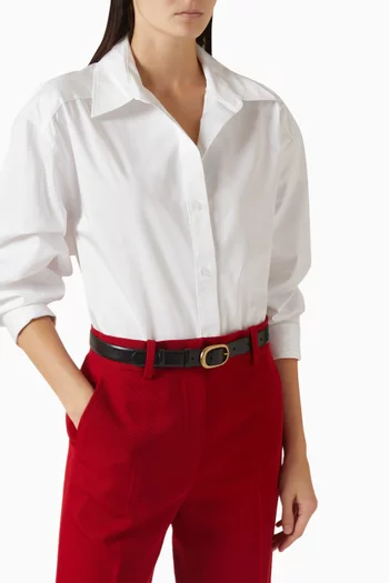 Oval Buckle Belt in Leather