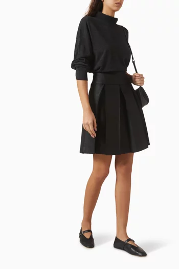 Pleated Skirt in Wool-blend