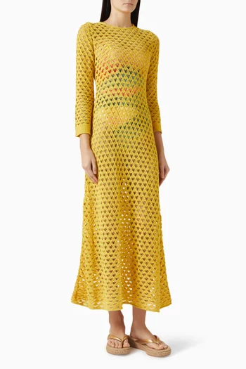 فستان كريسب قماش شبكي شفاف