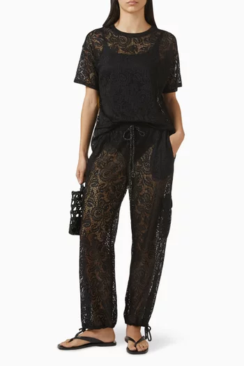 بنطال إيلودي دانتيل شفاف