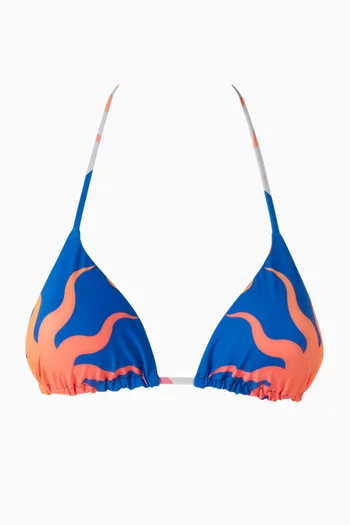 قطعة بيكيني علوية بالمي بتصميم مثلث بوجهين وقابل للتعديل