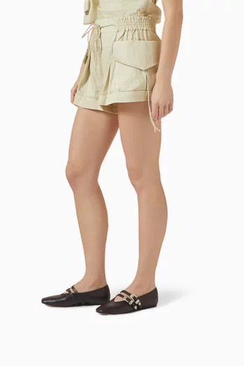 حذاء باليرينا كلوديا بكعب مسطح جلد