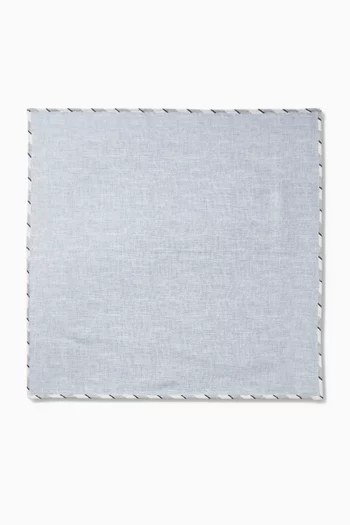 Striped-trim Pocket Square in Silk