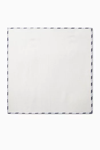Striped-trim Pocket Square in Silk