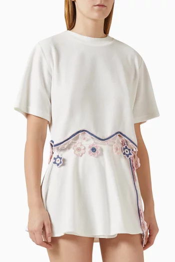 بلوزة بيوني قصيرة قطن تيري